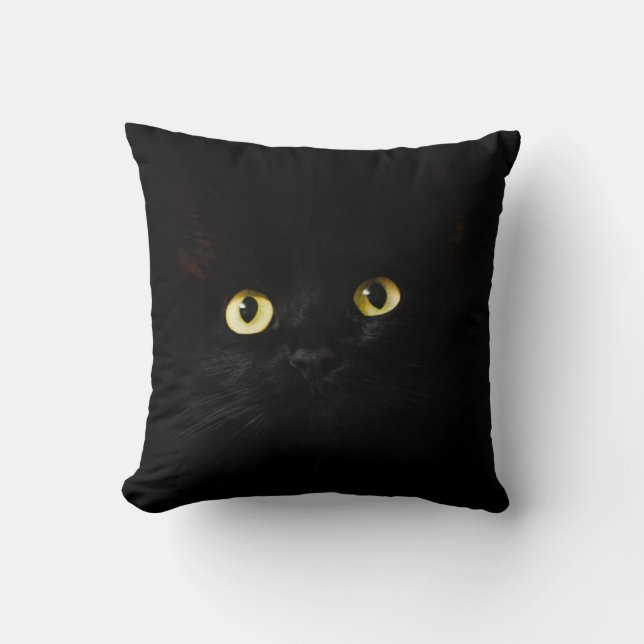 Almofada Travesseiro decorativo| Designs de gato preto (Frente)
