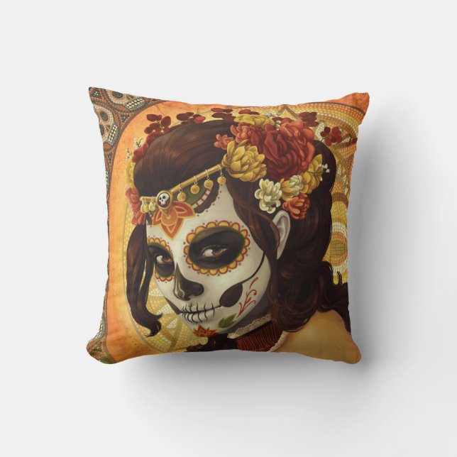 Almofada Travesseiro decorativo Dia De Los Muertos (Frente)