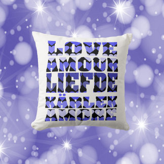 Almofada Travesseiro decorativo do Amor em Muitas Línguas C