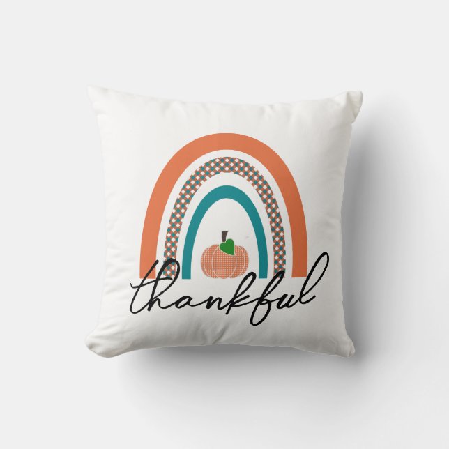 Almofada Travesseiro decorativo do arco-íris de queda agrad (Frente)