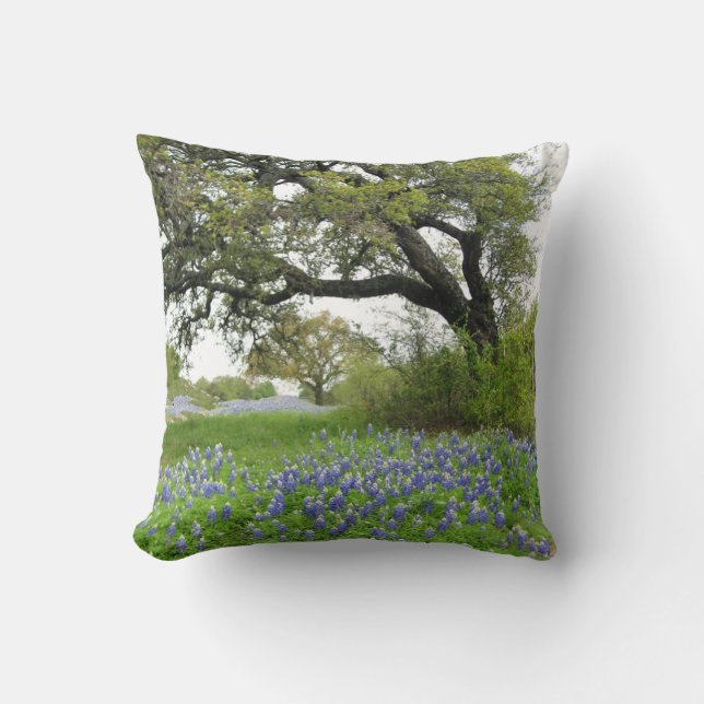 Almofada Travesseiro decorativo do Bluebonnet de Texas (Frente)