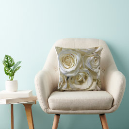 Almofada Travesseiro decorativo do Buquê Vintage White Rose