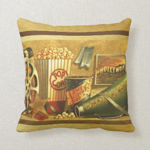 Almofada Travesseiro decorativo do cinema do vintage