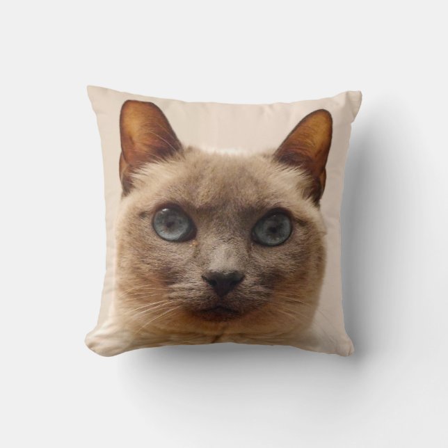 Almofada Travesseiro decorativo do gato Siamese (Frente)