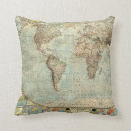 Almofada Travesseiro decorativo do impressão do mapa do