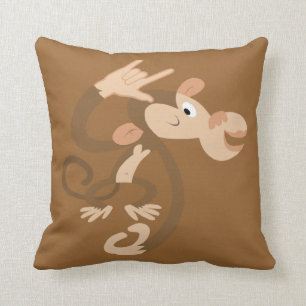 Almofada Travesseiro decorativo do macaco do ASL eu te amo