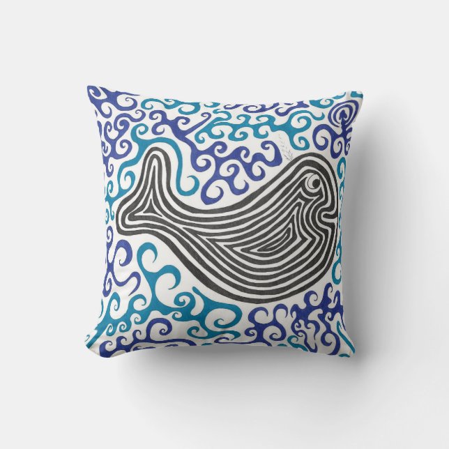 Almofada Travesseiro decorativo do mar dos redemoinhos do (Frente)
