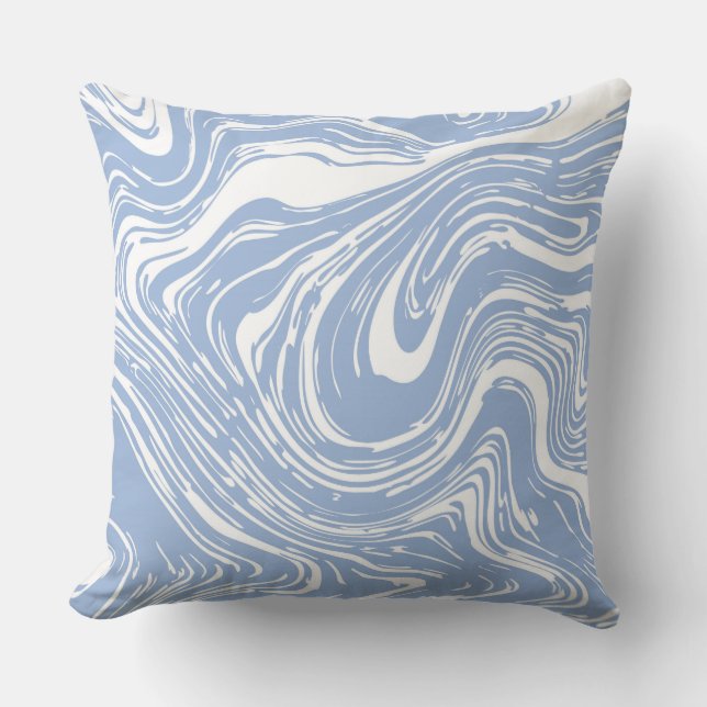 Almofada Travesseiro Decorativo do Marble Azul Confetti (Frente)