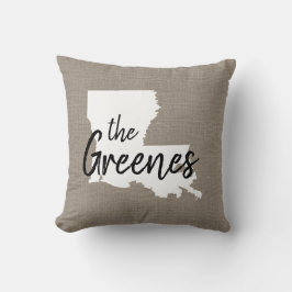 Almofada Travesseiro decorativo do Monograma da Família Lou