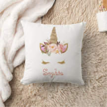 Travesseiro decorativo do nome do Dourado Glitter