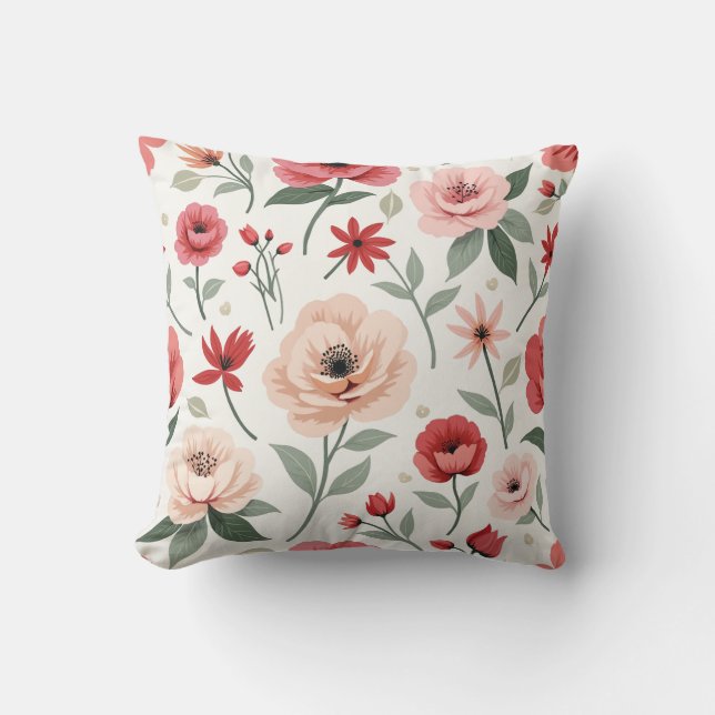 Almofada Travesseiro decorativo do padrão das flores da vin (Frente)