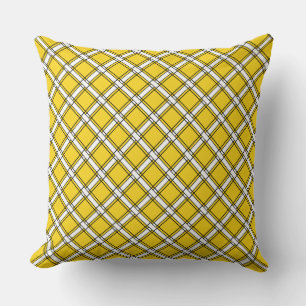 Almofada Travesseiro decorativo do padrão de xadrez amarelo