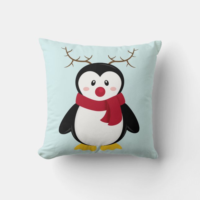 Almofada Travesseiro decorativo do pinguim de Rudolph (Frente)