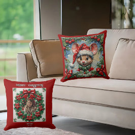 Almofada Travesseiro decorativo do rato de Natal em pânico