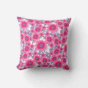 Almofada Travesseiro decorativo do rosa da papoila, o