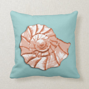 Almofada Travesseiro decorativo do Seashell do Aqua e do