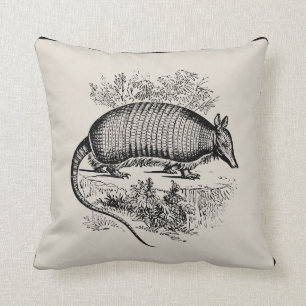 Almofada Travesseiro decorativo do tatu do vintage -