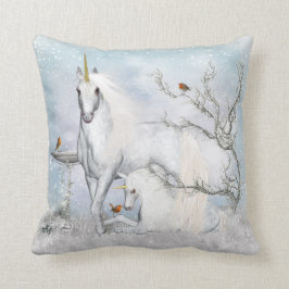 Almofada Travesseiro decorativo do unicórnio do inverno da