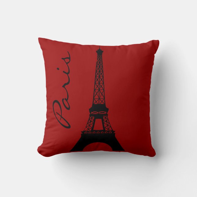 Almofada Travesseiro decorativo do vermelho de Paris da (Frente)