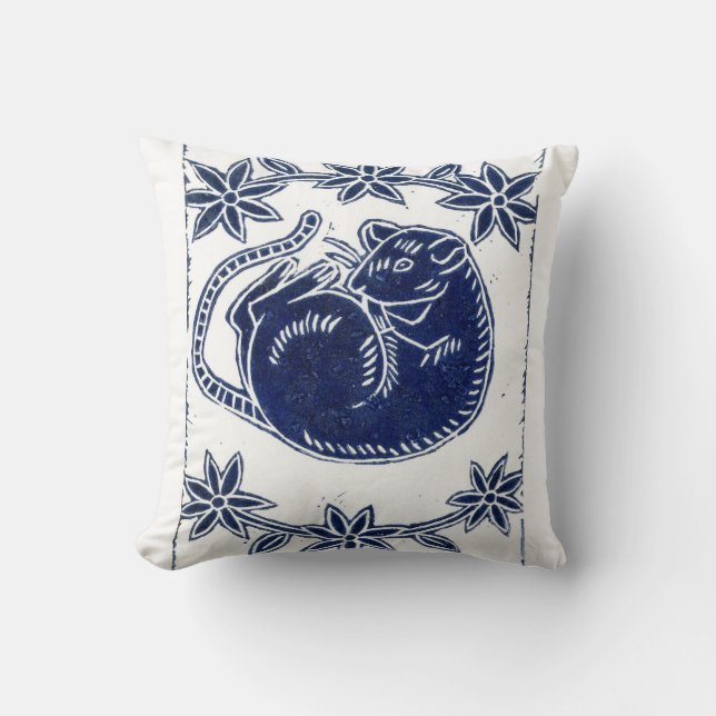 Almofada Travesseiro decorativo dos amantes do rato (Frente)