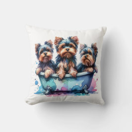 Almofada Travesseiro decorativo dos Bathing Yorkies