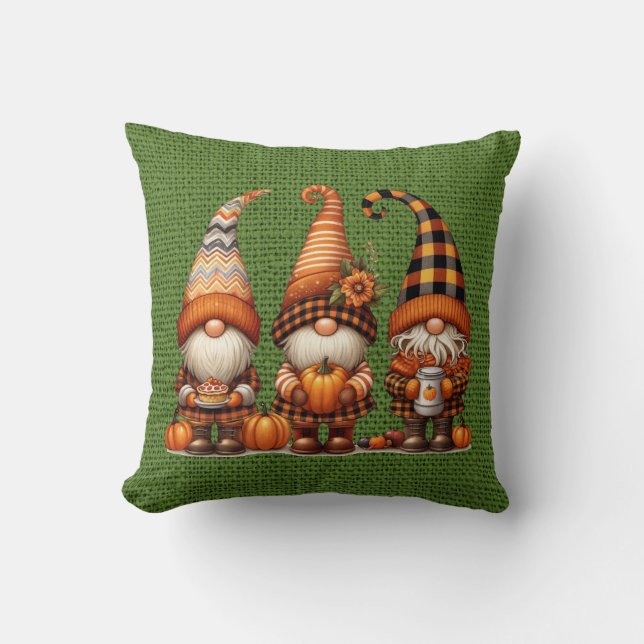 Almofada Travesseiro decorativo dos Gnomos do outono (Frente)