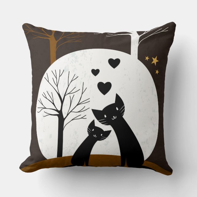 Almofada Travesseiro decorativo dos Kittens Noturnos (Frente)