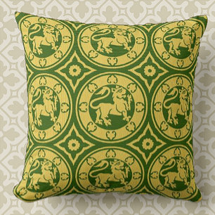 Almofada Travesseiro decorativo dos Leões Medievais Amarelo