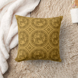 Almofada Travesseiro decorativo dos Leões Medievais de Gold