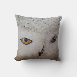 Almofada Travesseiro decorativo dos Olhos da Coruja de Neve
