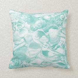 Almofada Travesseiro decorativo dos Seashells do Aqua