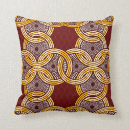 Almofada Travesseiro decorativo Dourado de Ankara Kitenge