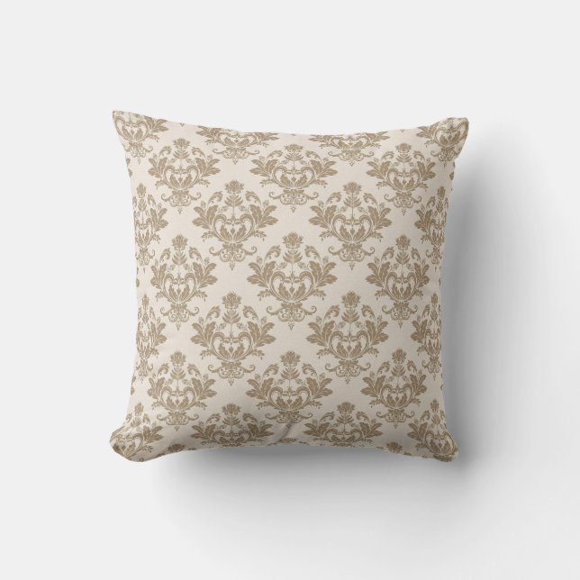 Almofada Travesseiro decorativo Dourado Design Damask (Frente)