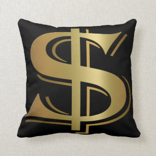Almofada Travesseiro decorativo dourado gigante do sinal de