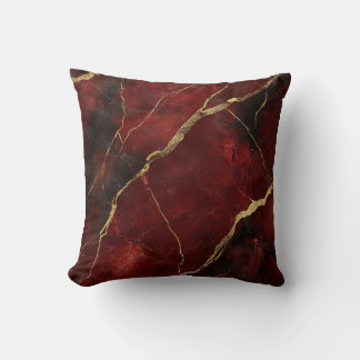 Almofada Travesseiro Decorativo Dourado Marble Burgundy Lux