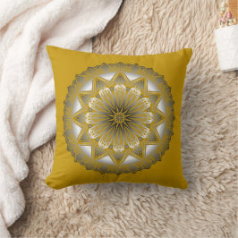 Almofada Travesseiro decorativo Dourado Ramadã Mandala