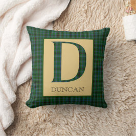 Almofada Travesseiro decorativo Duncan Tartan Monograma D