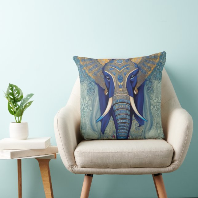 Almofada Travesseiro decorativo Elefante Azul (Cadeira)