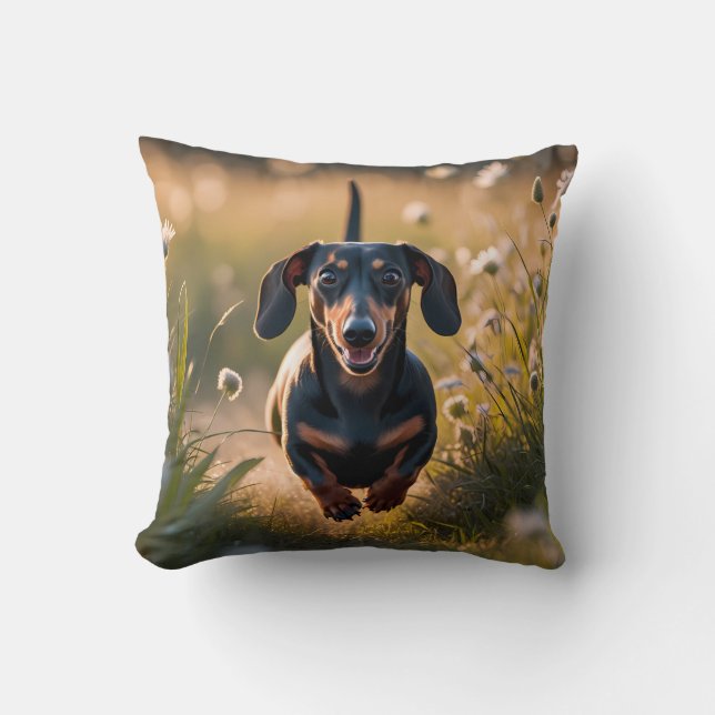Almofada Travesseiro decorativo elegante Dachshund (Frente)