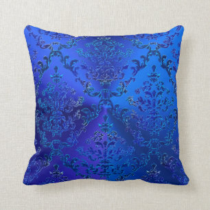 Almofada Travesseiro decorativo elegante do damasco azul