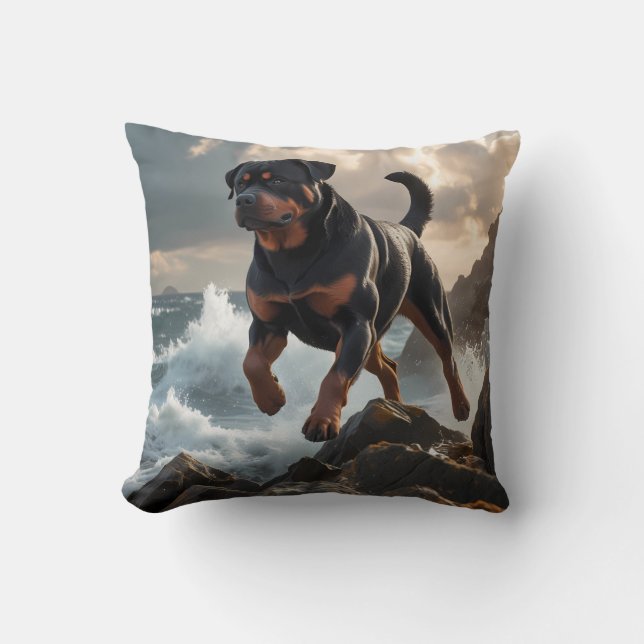 Almofada Travesseiro decorativo Elegante Rottweiler (Frente)