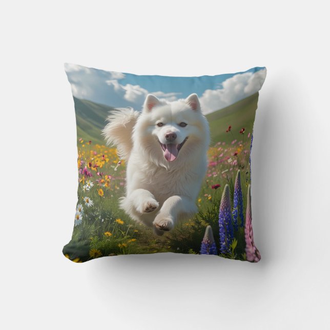 Almofada Travesseiro decorativo Elegante Samoyed (Frente)