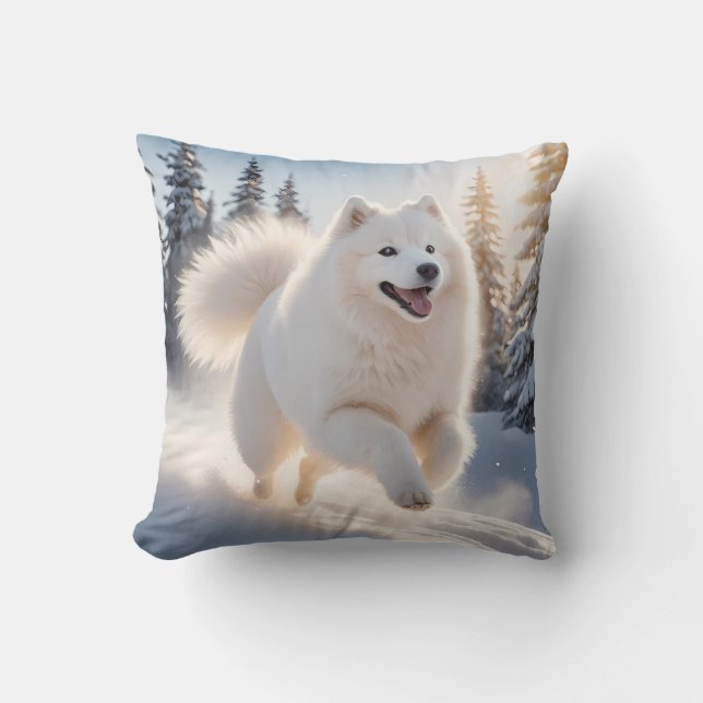 Almofada Travesseiro decorativo Elegante Samoyed (Frente)