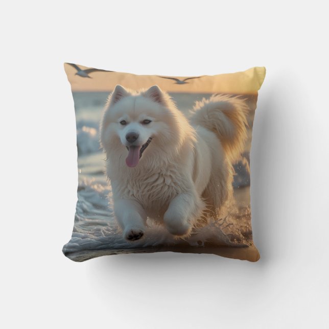 Almofada Travesseiro decorativo Elegante Samoyed (Frente)