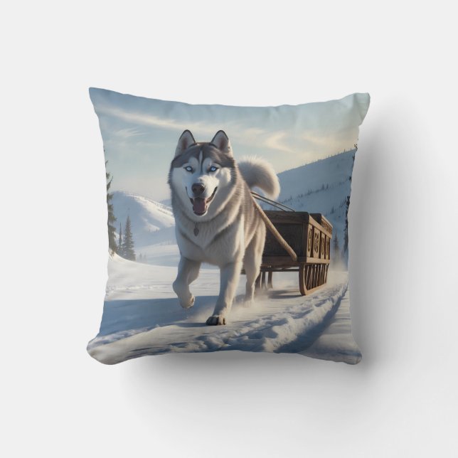 Almofada Travesseiro decorativo Elegante Siberian Husky (Frente)