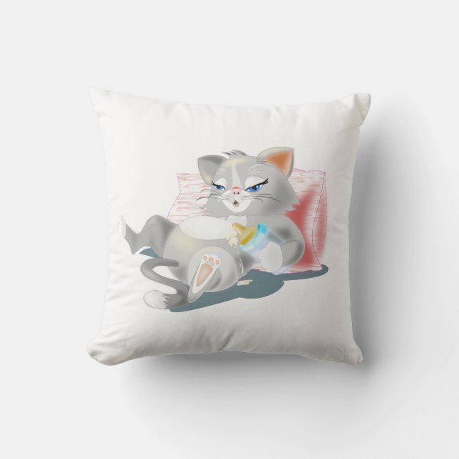 Almofada Travesseiro decorativo Engraçado com Leite de Bebe (Frente)