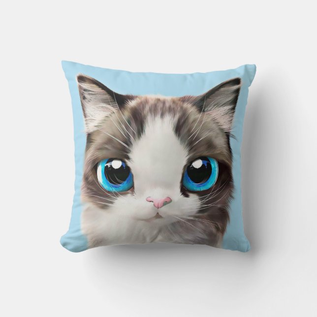 Almofada Travesseiro decorativo engraçado do amante do gato (Frente)