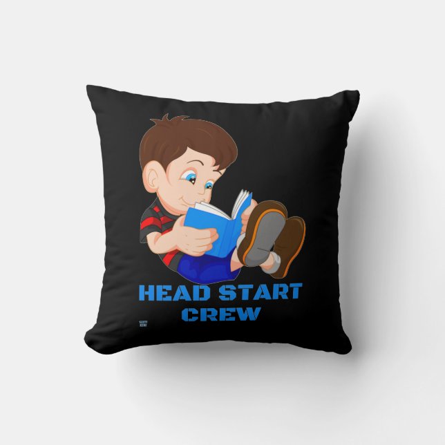 Almofada travesseiro decorativo engraçado "HEAD START TRW" (Frente)