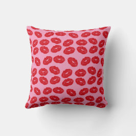 Almofada Travesseiro Decorativo Estampado com Beijos Cor-de