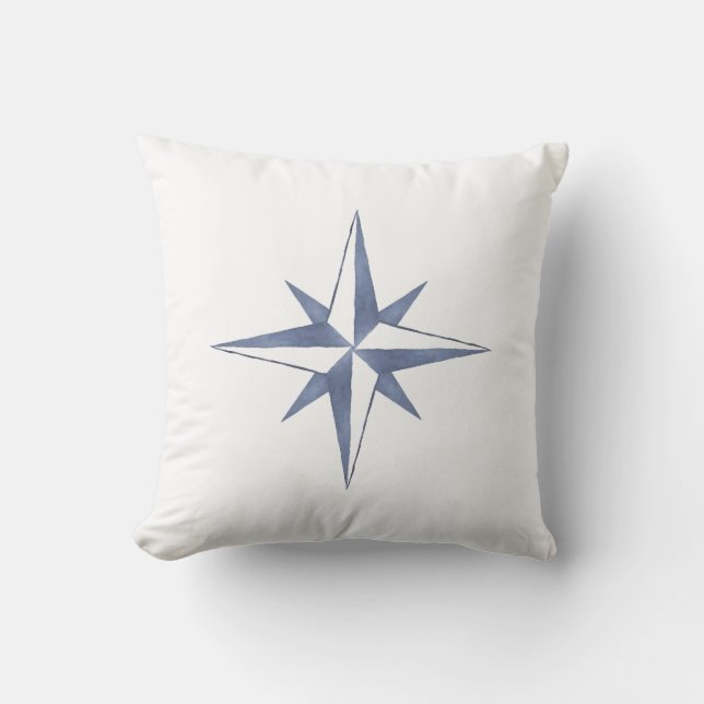 Almofada Travesseiro decorativo Estrela Azul de Compass Náu (Frente)